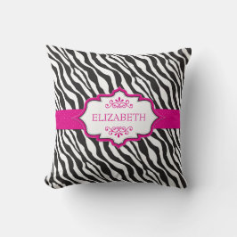 Zebra Pink Ribbon MoJo Pillow Kissen