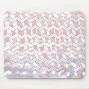 Zebra Pink und Weiß Zickzack Mousepad