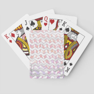 Zebra Pink und Weiß Zickzack Spielkarten