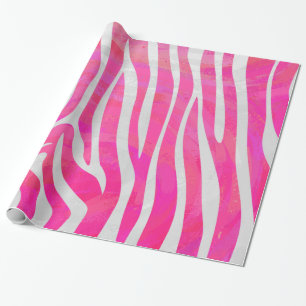 Zebra-Pink-und weißerdruck Geschenkpapier