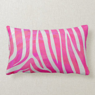 Zebra-Pink-und weißerdruck Lendenkissen
