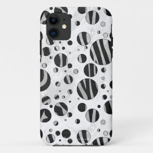 Zebra Polka Dot Black und Light Gray Case-Mate iPhone Hülle