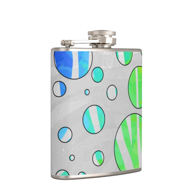 Zebra Polka Dot Rainbow und White Print Flachmann (Rechts)