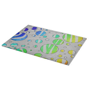 Zebra Polka Dot Rainbow und White Print Schneidebrett