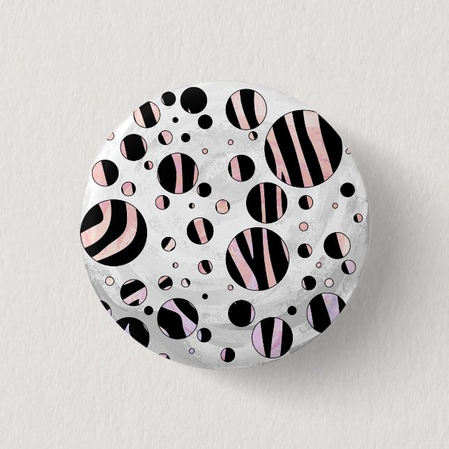 Zebra Polka Dots Button (Vorderseite)