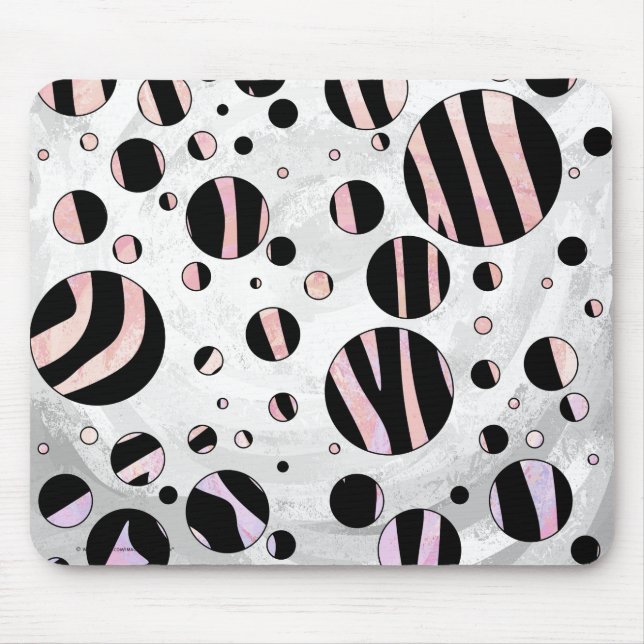 Zebra Polka Dots Mousepad (Vorne)