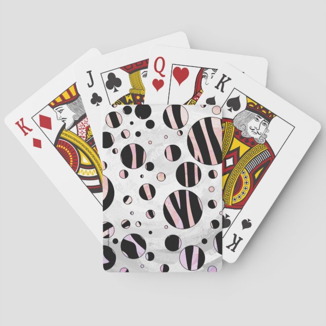 Zebra Polka Dots Spielkarten (Rückseite)