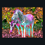Zebra Pop Art Poster<br><div class="desc">Dieses Design stammt aus meiner Sammlung von 2011 :)</div>