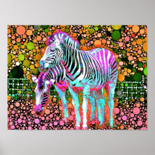 Zebra Pop Art Poster