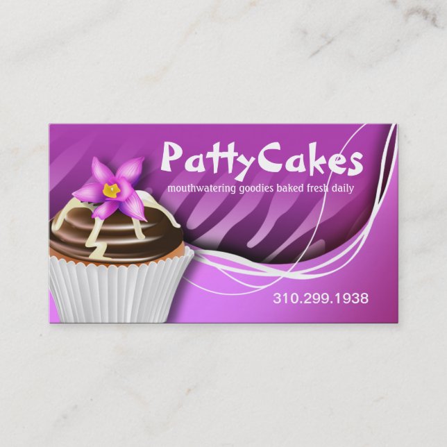 Zebra-Pop-kleine Kuchen - ombre lila Visitenkarte (Vorderseite)