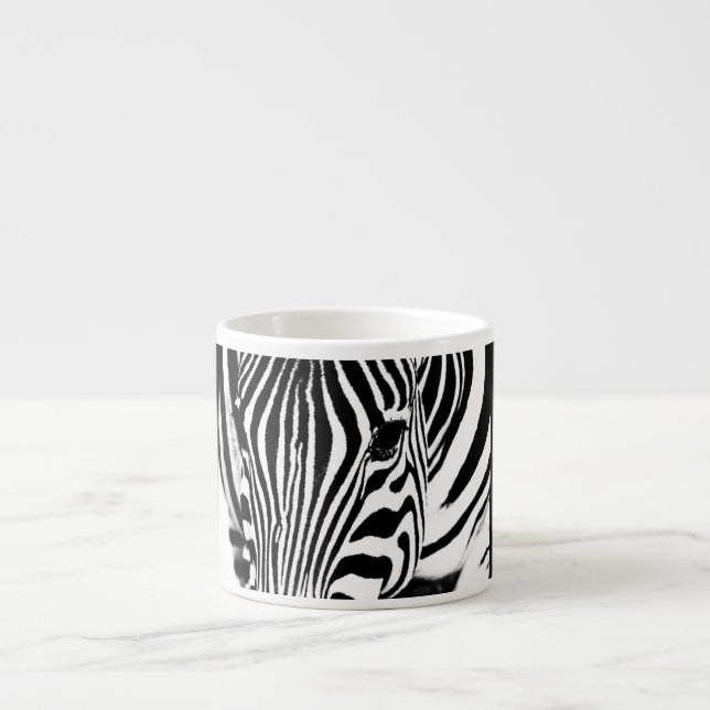 Zebra-Portrait schwarz-weiß Espressotasse (Vorderseite)