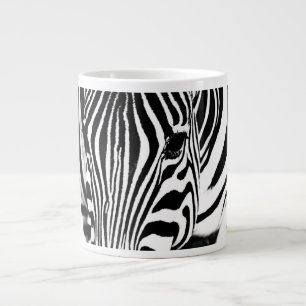 Zebra portrait schwarz-weiß Jumbo-Tasse