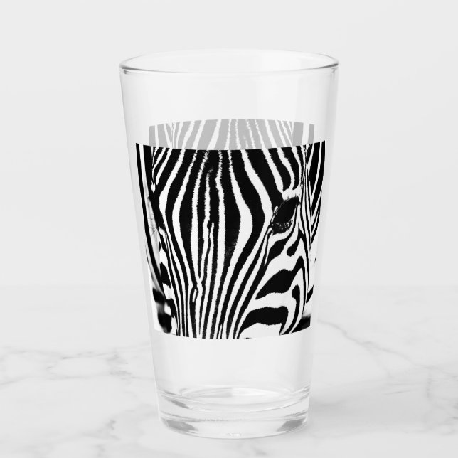 Zebra portrait Schwarzweiß-Foto Glas (Vorderseite)