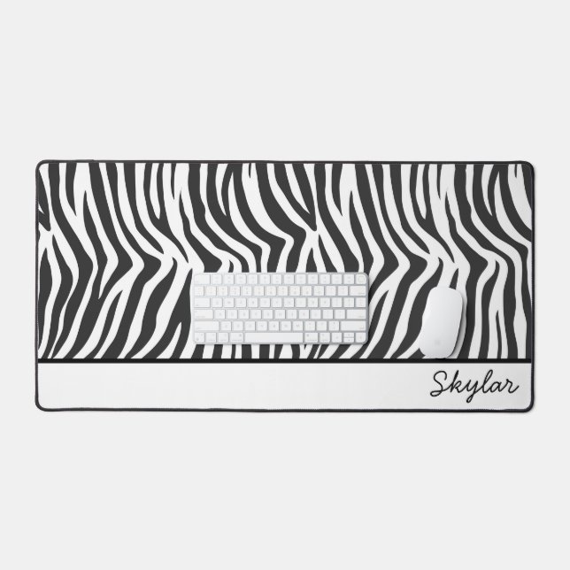 Zebra Poster de animal Nom personnalisé Cursive (Clavier et souris)