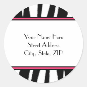 Zebra Print Address Labels Runder Aufkleber