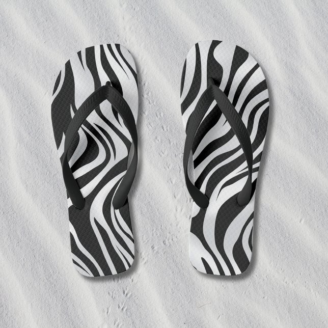 Zebra Print Animal Muster Flip Flops (Zebra Stripes Print Flip Flops)