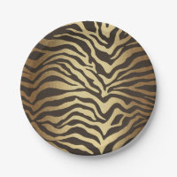 Zebra Print Animal Skin Elegante Modernes Glam Gol