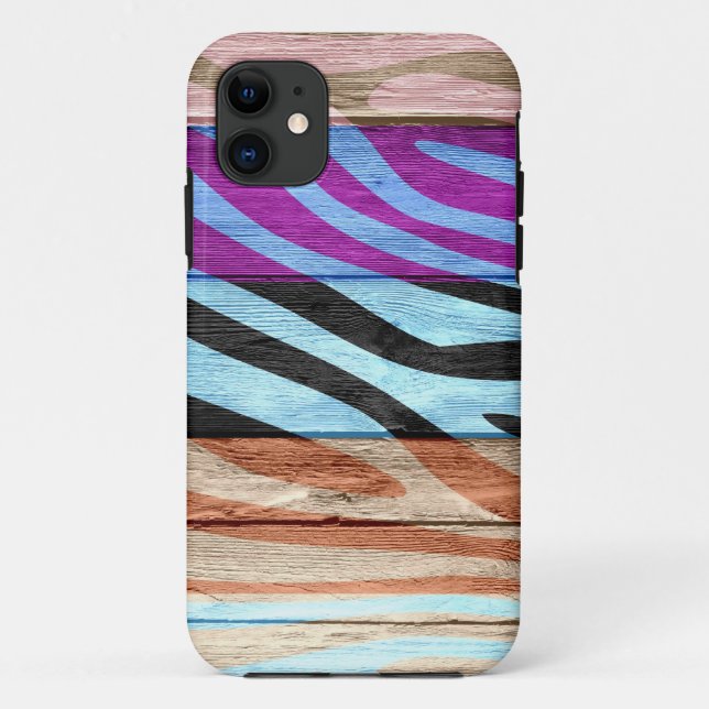 Zebra Print auf Holz #22 Case-Mate iPhone Hülle (Rückseite)