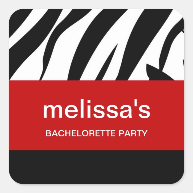 Zebra Print Bachelorette Stickers (Vorderseite)