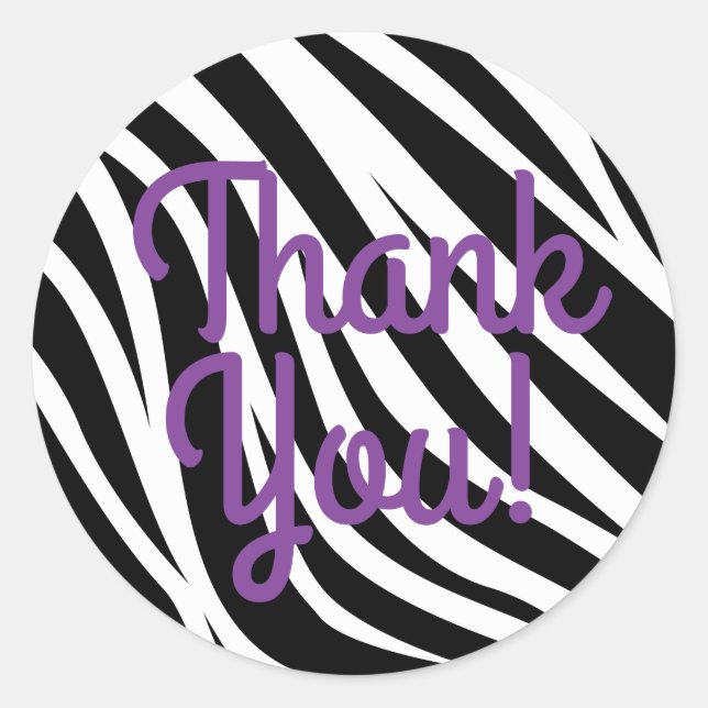 Zebra Print Birthday Party Kinder Runder Aufkleber (Vorderseite)