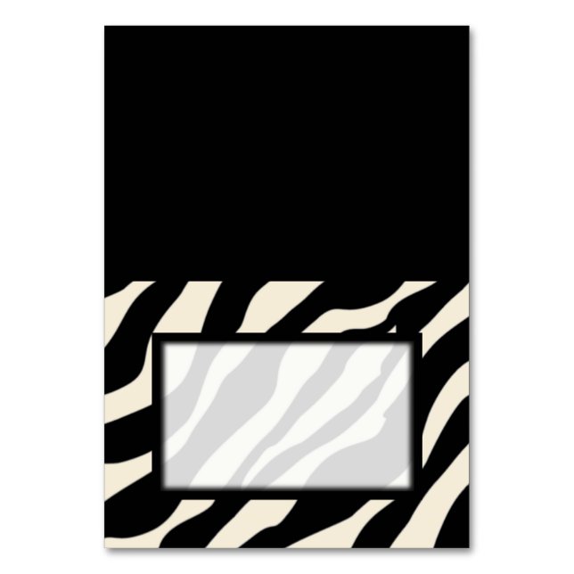 Zebra Print Blank Platzkarte Tablececard Tischnummer (Vorderseite)