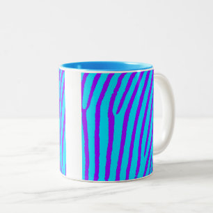 Zebra Print (blau und Lila) Zweifarbige Tasse