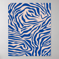 Zebra Print Blue Zebra Stripes Animal Print