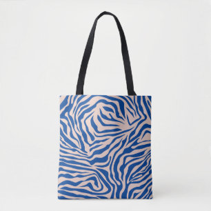 Zebra Print Blue Zebra Stripes Animal Print Tasche