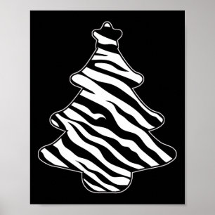 Zebra Print Christmas Tree Pajama Xmas Tierische L Poster