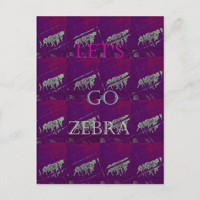 Zebra Print Décor: Ein Spaß Design Postkarte (Vorderseite)