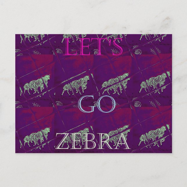 Zebra Print Décor: Ein Spaß Design Postkarte (Vorderseite)