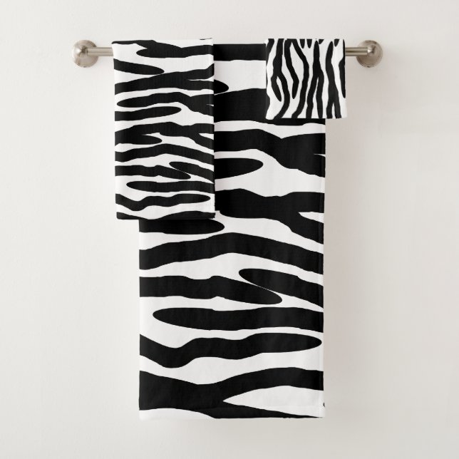 Zebra Print Design Badhandtuch Set (Insitu)