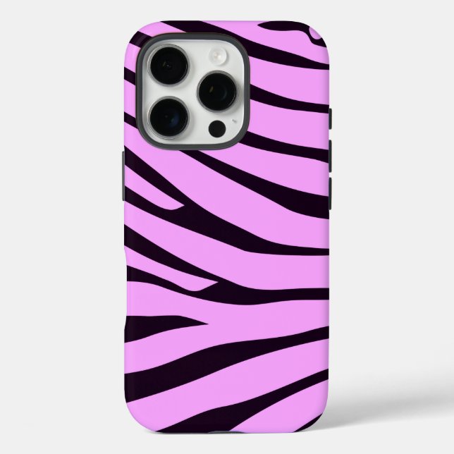 Zebra Print Design iPhone 16 Pro Hülle (Rückseite)