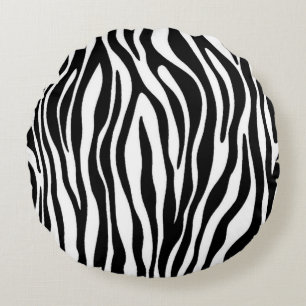 Zebra Print Design Rundes Kissen