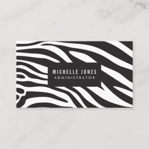 Zebra Print Designer Stylist Cartes de visite