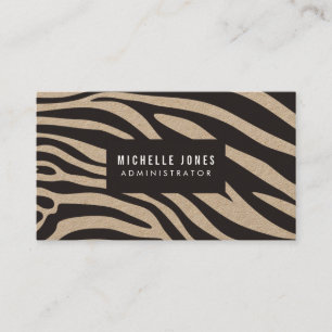 Zebra Print Designer Stylist KRAFT Cartes de visit