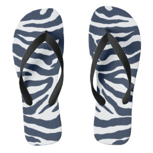 Zebra Print dunkelblau Flip Flops