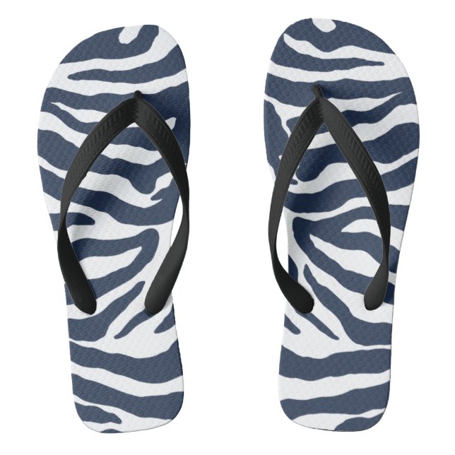 Zebra Print dunkelblau Flip Flops (Fußbett)