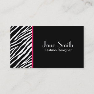 Zebra Print Fashion Designer Hair Stylisten Salon Visitenkarte