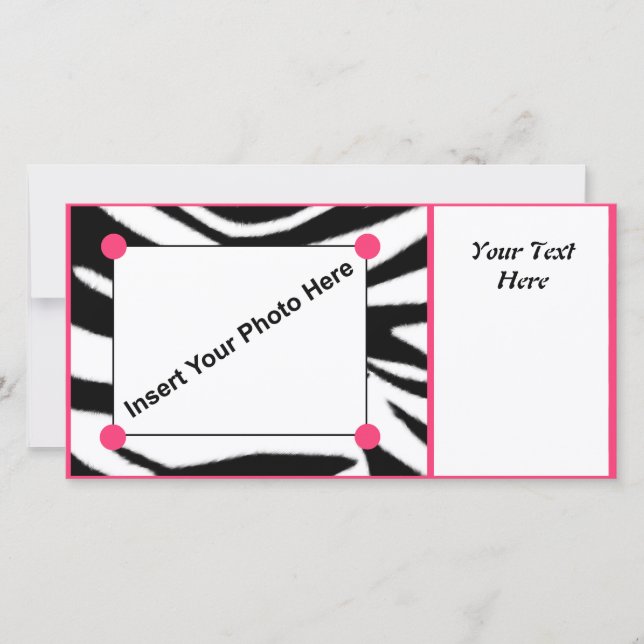 Zebra Print Foto Card (Vorderseite)