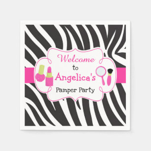 Zebra Print Geburtstag Pamper Party Serviette