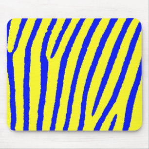 Zebra Print (Gelb & Blau) Mousepad