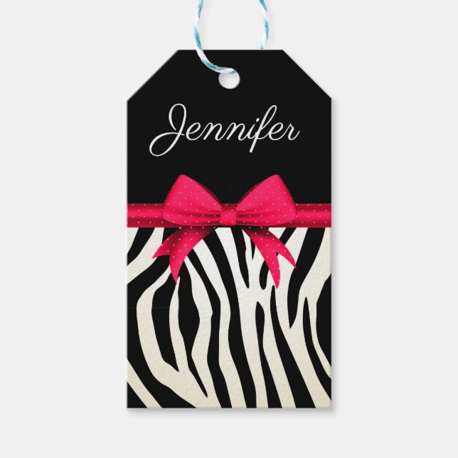 Zebra Print Geschenkanhänger (Vorderseite)