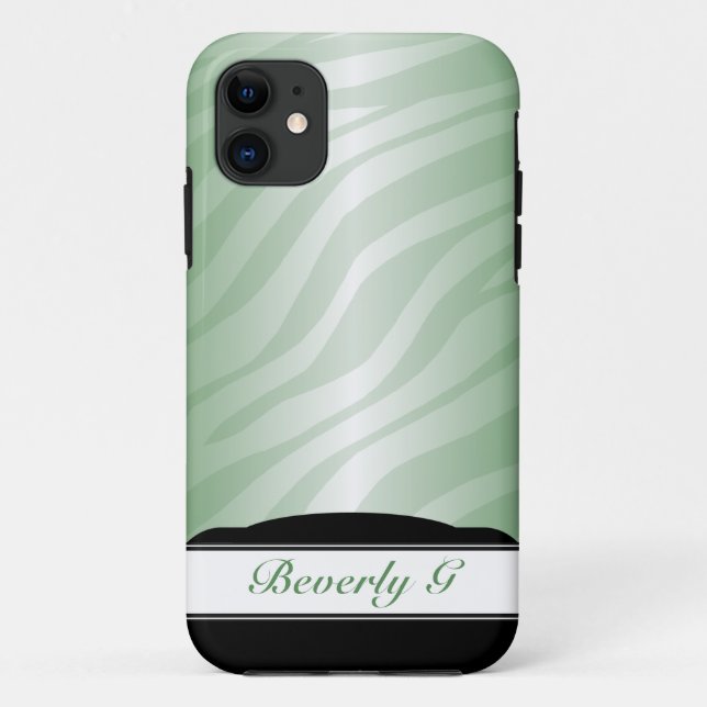 Zebra Print Green Fusion Custom iPhone 5 Fall Case-Mate iPhone Hülle (Rückseite)