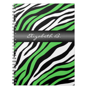 Zebra Print Green Mix Personalisiertes Notebook Notizblock