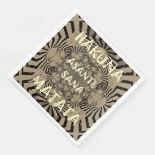 Zebra Print Hakuna Matata Text Serviette