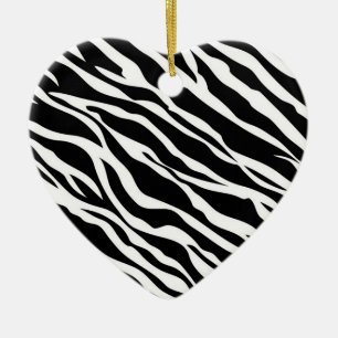 Zebra Print Heart Ornament