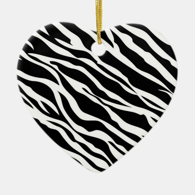 Zebra Print Heart Ornament (Vorne)