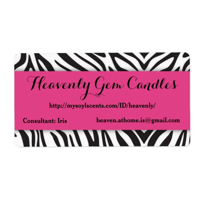 Zebra Print & Hot Pink Business Label (Vorne)