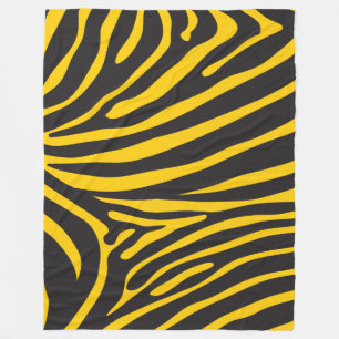Zebra-Print in Schwarz und Gelb Fleecedecke